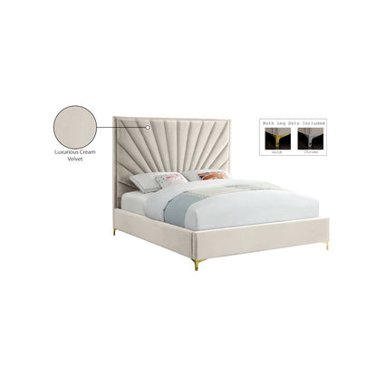 Eclipse Cream Velvet King Bed