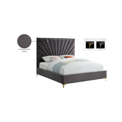Eclipse Grey Velvet Full Bed