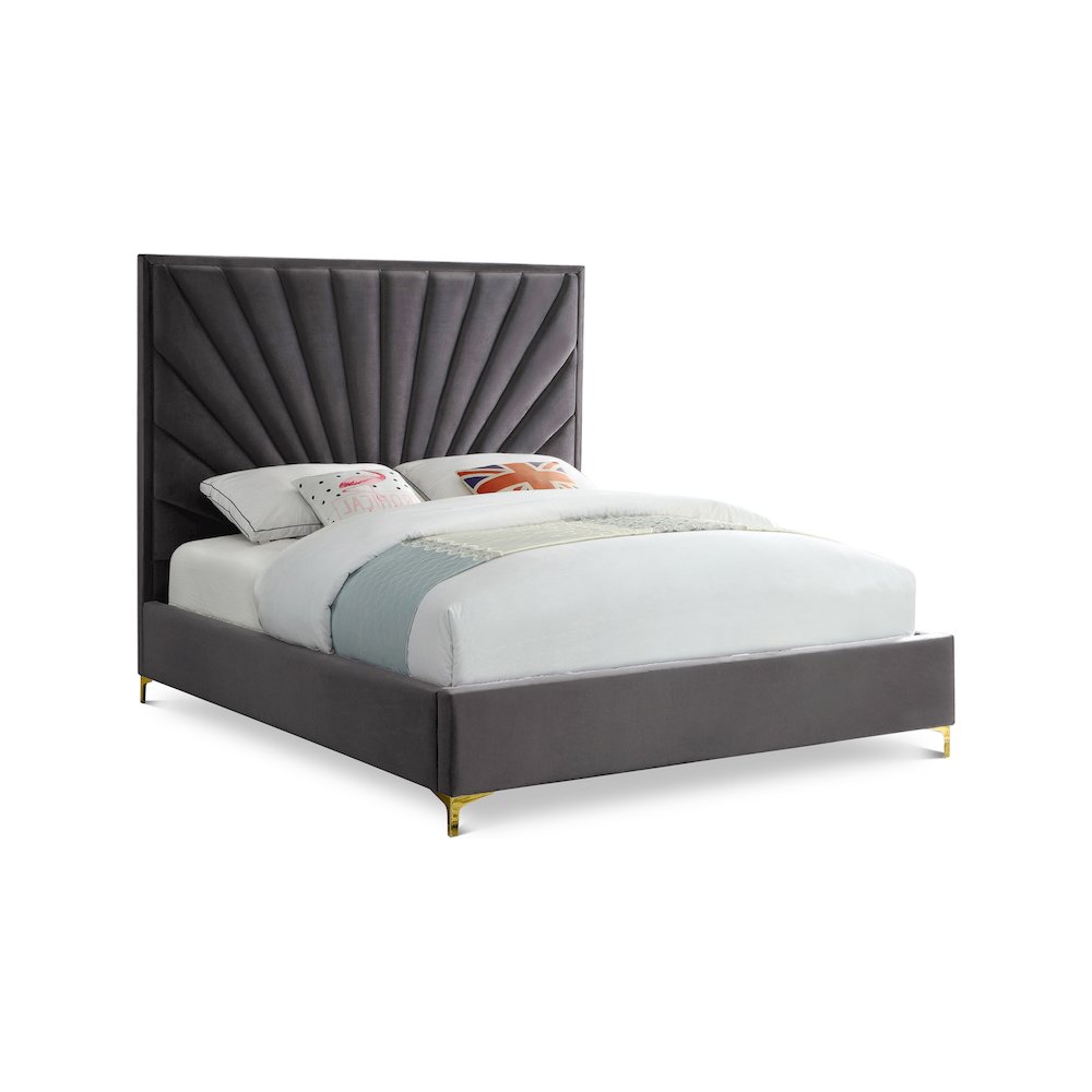 Eclipse Grey Velvet Full Bed