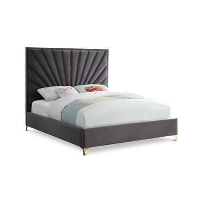 Eclipse Grey Velvet Full Bed