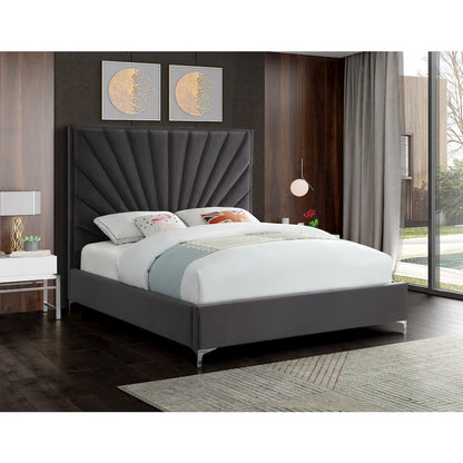 Eclipse Grey Velvet Full Bed