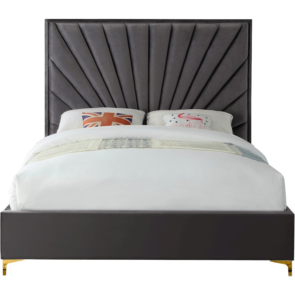 Eclipse Grey Velvet Full Bed