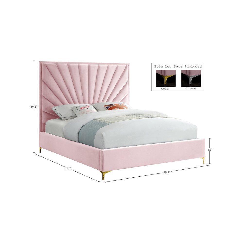 Eclipse Pink Velvet Full Bed