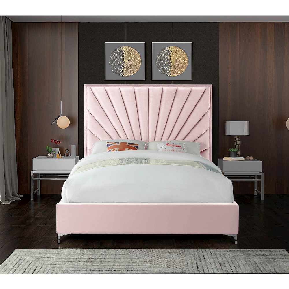 Eclipse Pink Velvet Full Bed