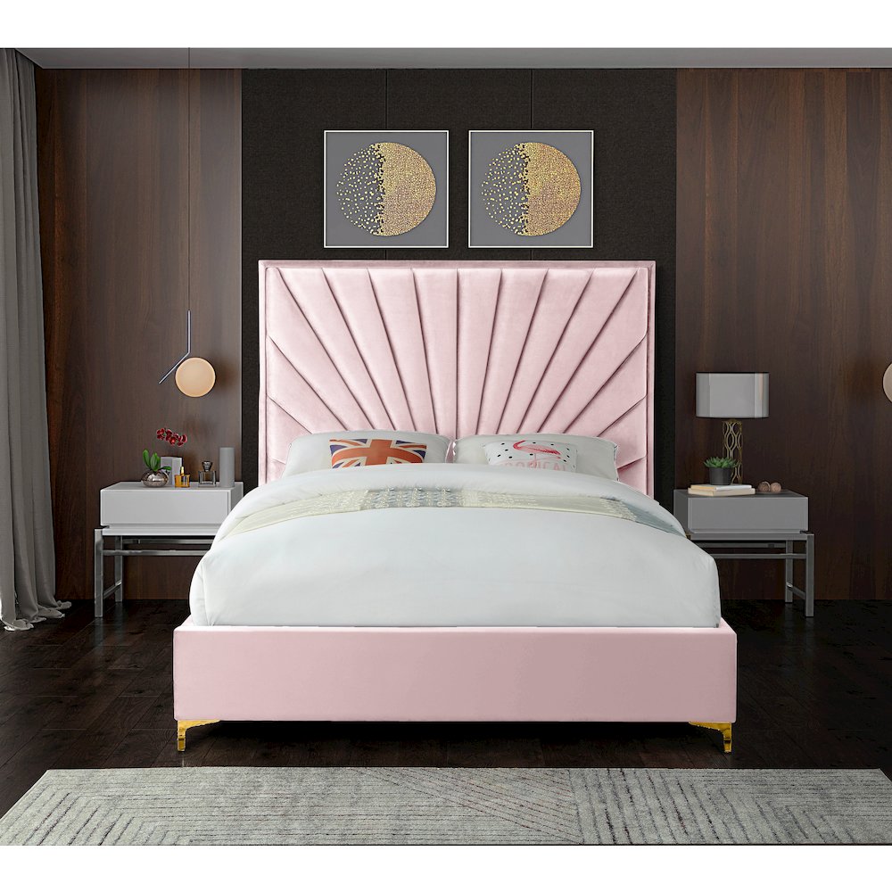 Eclipse Pink Velvet Full Bed
