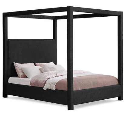 Eden Black Boucle Fabric King Bed