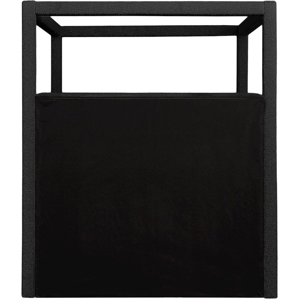 Eden Black Boucle Fabric King Bed