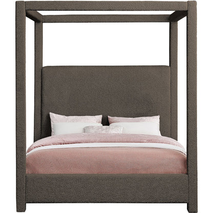 Eden Brown Boucle Fabric Queen Bed