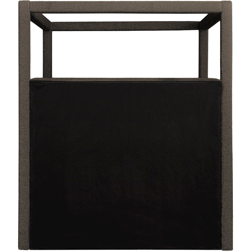 Eden Brown Boucle Fabric Queen Bed