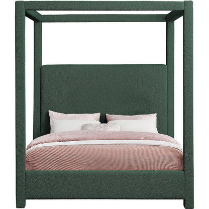 Eden Green Boucle Fabric Queen Bed