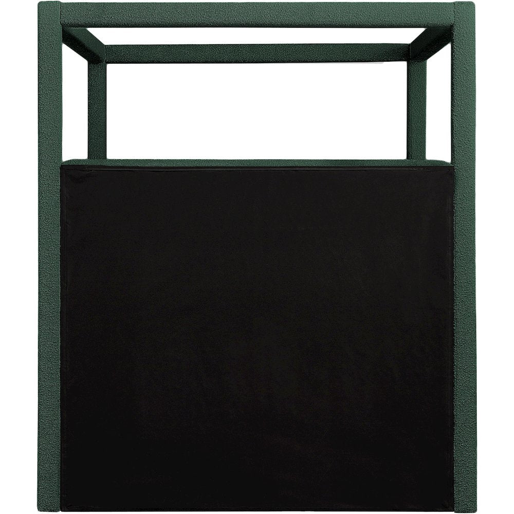 Eden Green Boucle Fabric Queen Bed