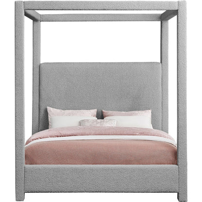 Eden Grey Boucle Fabric Queen Bed