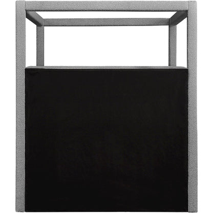 Eden Grey Boucle Fabric Queen Bed