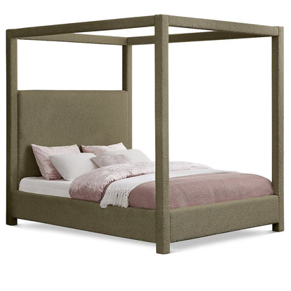 Eden Olive Boucle Fabric King Bed