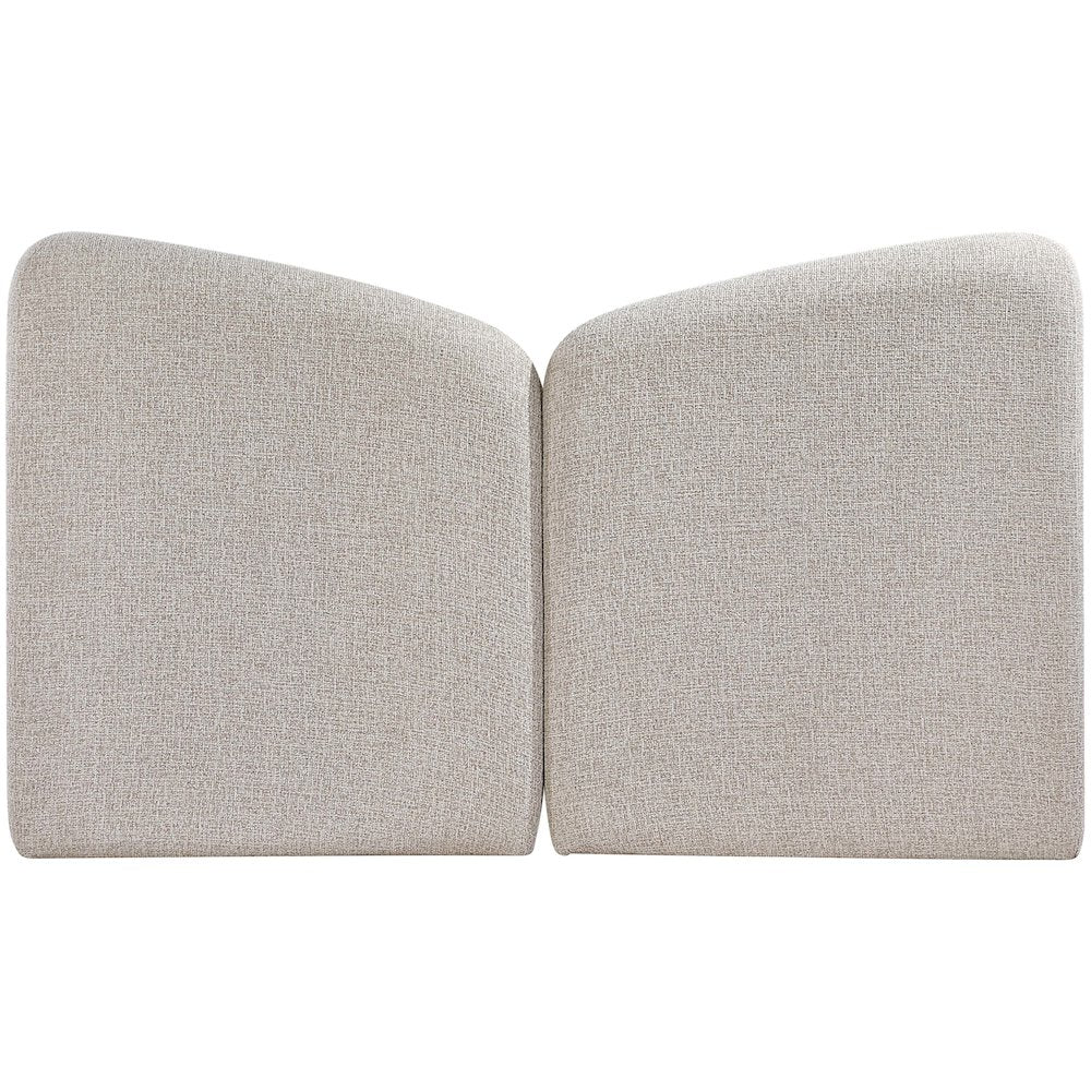 Elowen Beige Chenille Fabric Upholstered King Bed