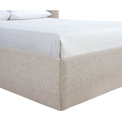 Elowen Beige Chenille Fabric Upholstered King Bed