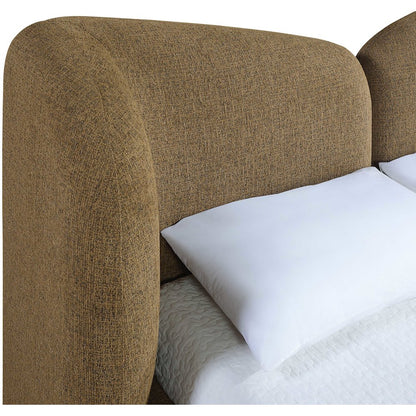 Elowen Brown Chenille Fabric Upholstered Full Bed