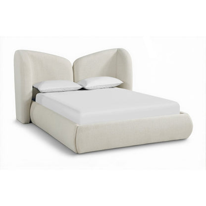 Elowen Cream Chenille Fabric Upholstered Full Bed