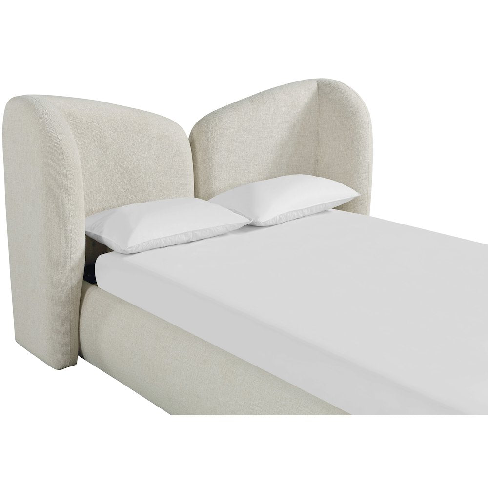 Elowen Cream Chenille Fabric Upholstered Full Bed