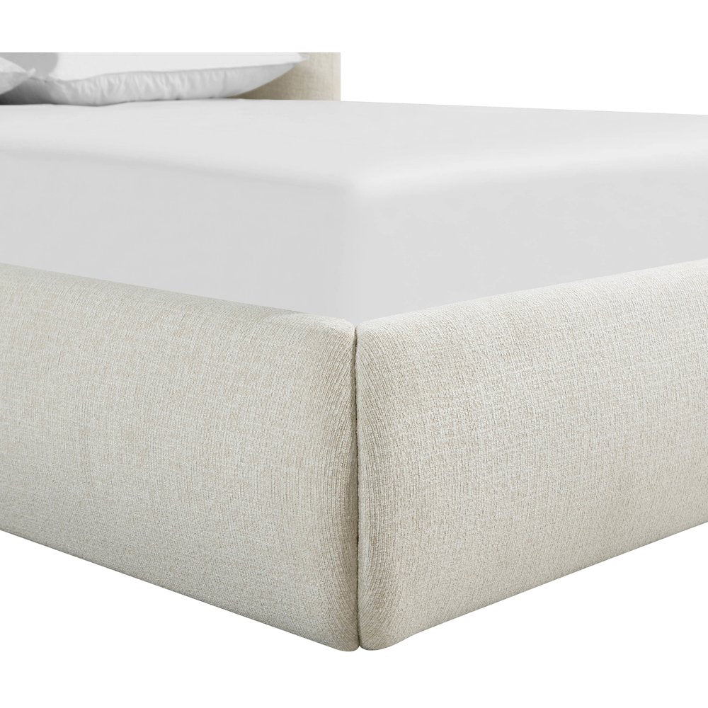 Elowen Cream Chenille Fabric Upholstered Full Bed