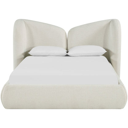 Elowen Cream Chenille Fabric Upholstered King Bed
