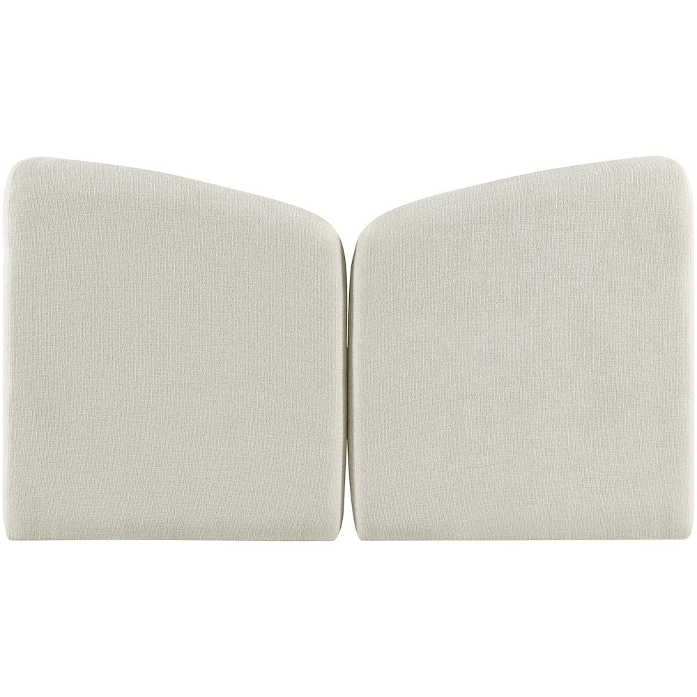 Elowen Cream Chenille Fabric Upholstered Queen Bed