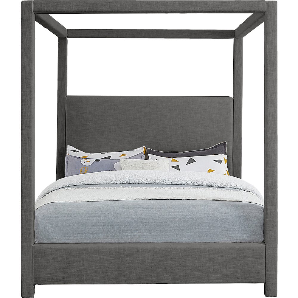 Emerson Grey Linen Textured Fabric Full Bed