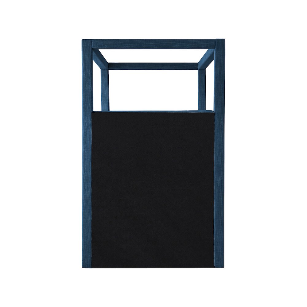 Emerson Navy Linen Textured Fabric Twin Bed