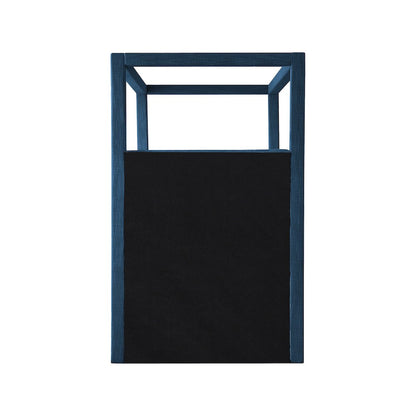 Emerson Navy Linen Textured Fabric Twin Bed