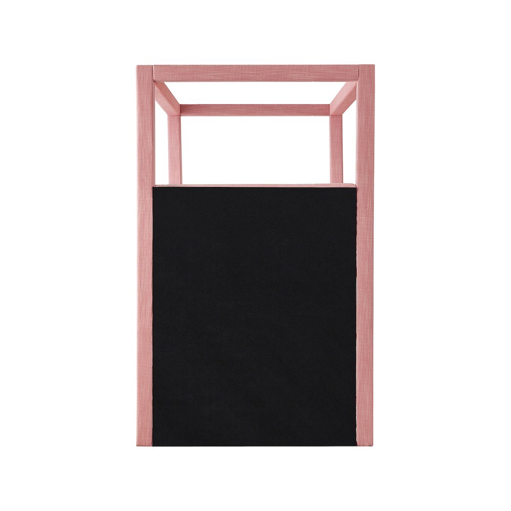 Emerson Light Pink Linen Textured Fabric Twin Bed