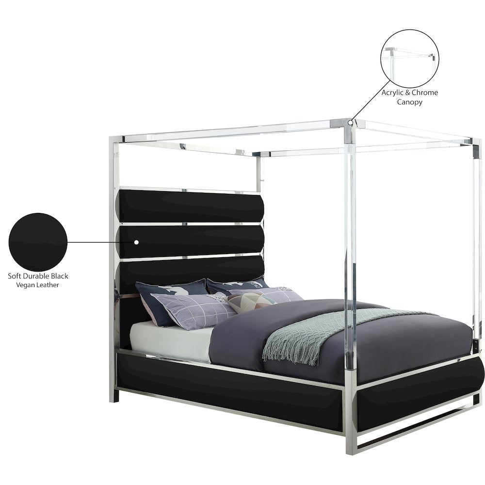 Encore Black Vegan Leather King Bed