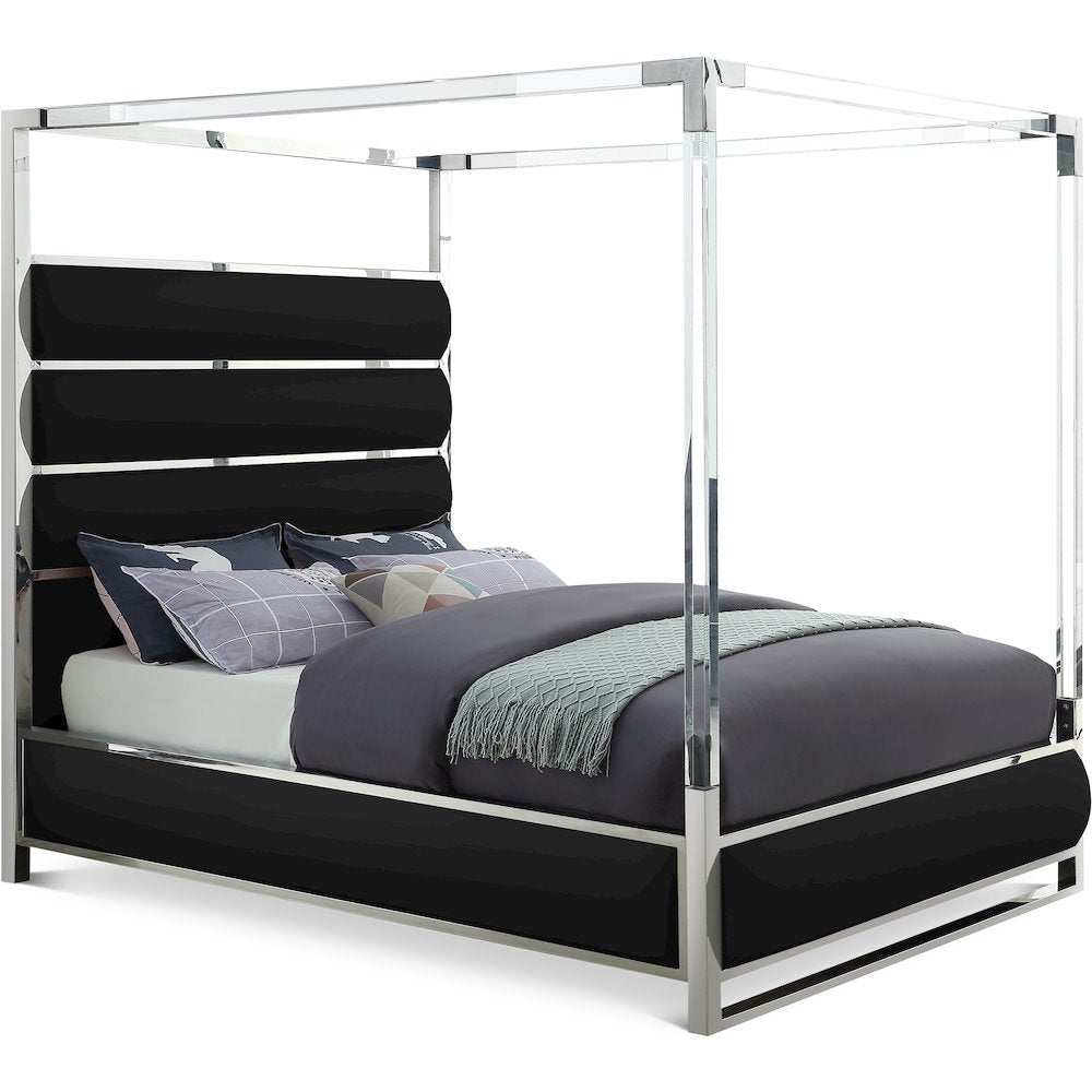Encore Black Vegan Leather King Bed