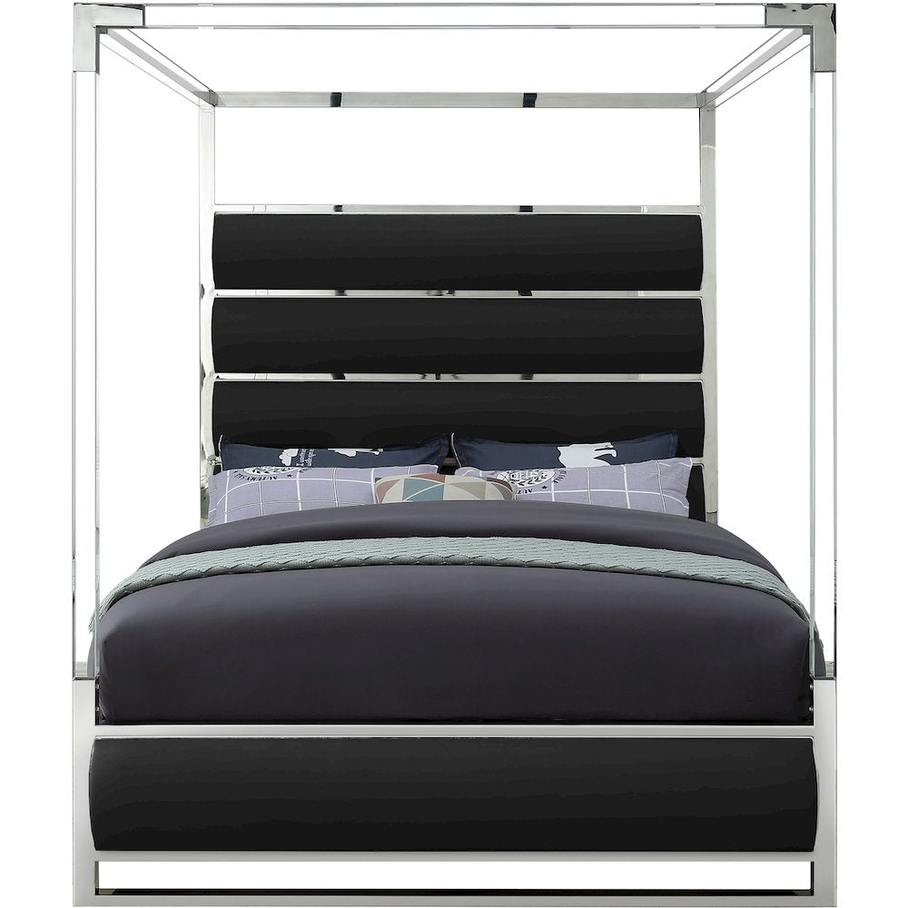 Encore Black Vegan Leather King Bed