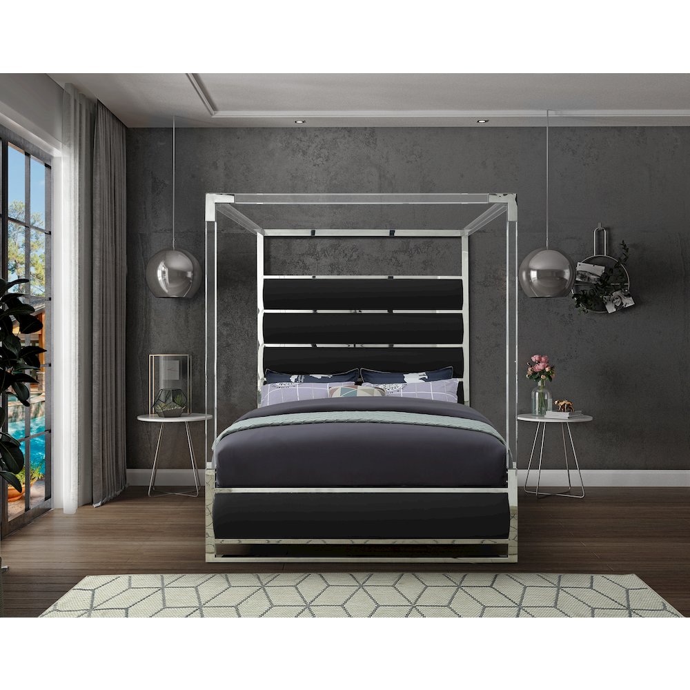 Encore Black Vegan Leather King Bed
