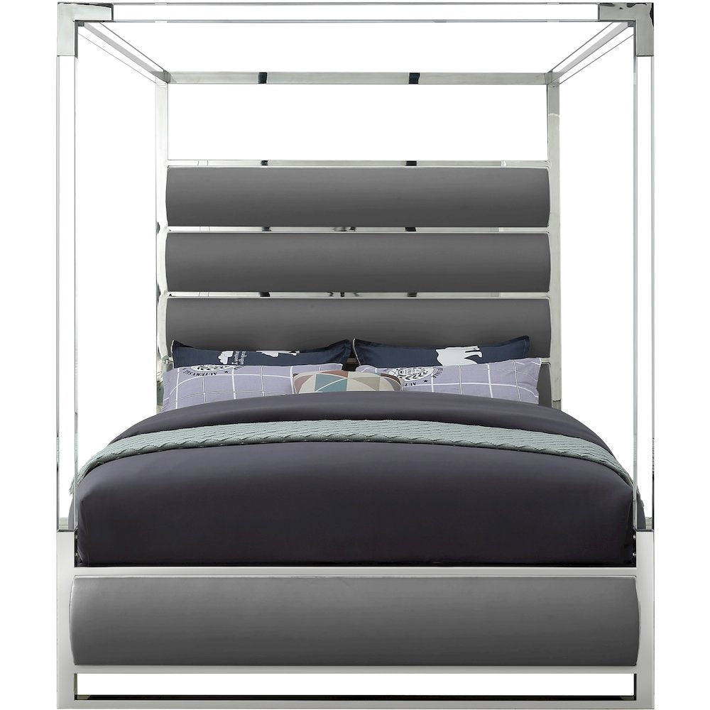 Encore Grey Vegan Leather King Bed