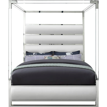 Encore White Vegan Leather King Bed