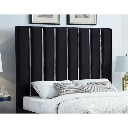 Enzo Black Velvet Full Bed