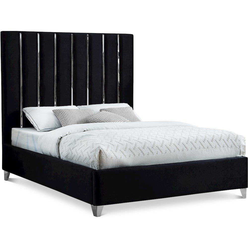 Enzo Black Velvet King Bed