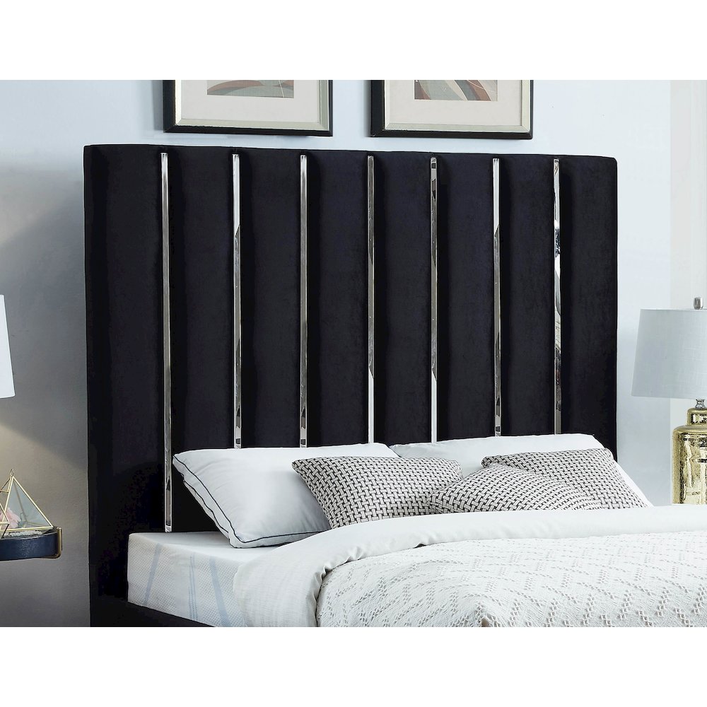 Enzo Black Velvet King Bed