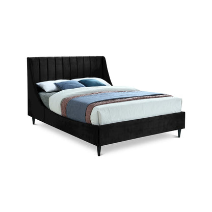 Eva Black Velvet Full Bed
