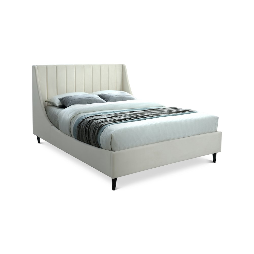 Eva Cream Velvet Full Bed