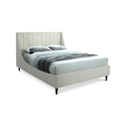 Eva Cream Velvet Full Bed