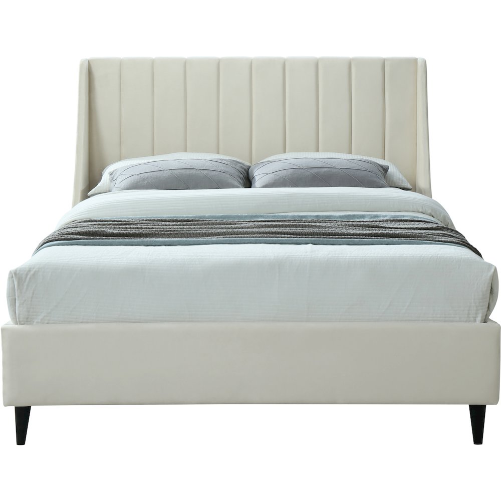Eva Cream Velvet Full Bed