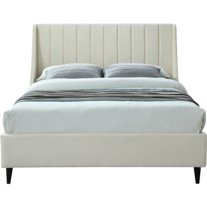 Eva Cream Velvet Full Bed