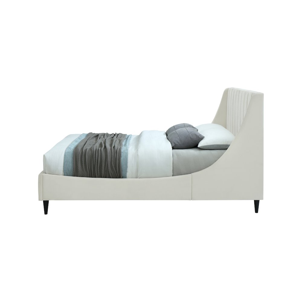 Eva Cream Velvet Full Bed