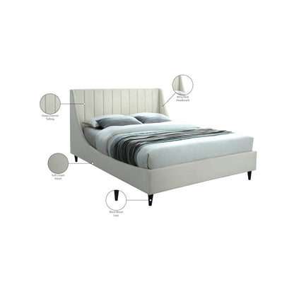 Eva Cream Velvet King Bed