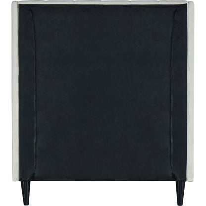 Eva Cream Velvet Twin Bed