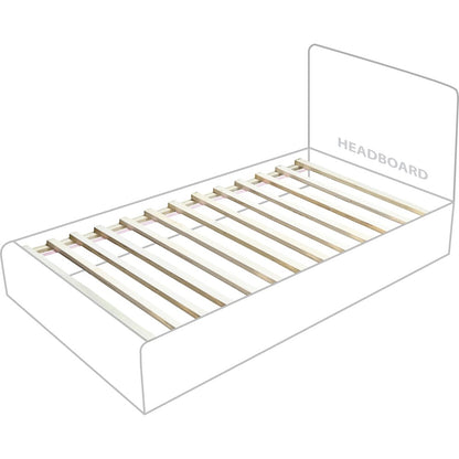 Eva Cream Velvet Twin Bed