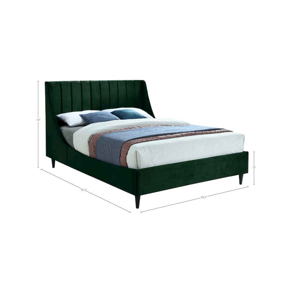 Eva Green Velvet Queen Bed