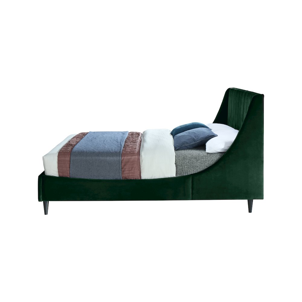 Eva Green Velvet Queen Bed